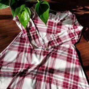 Pink-white dress with semi long sleeves